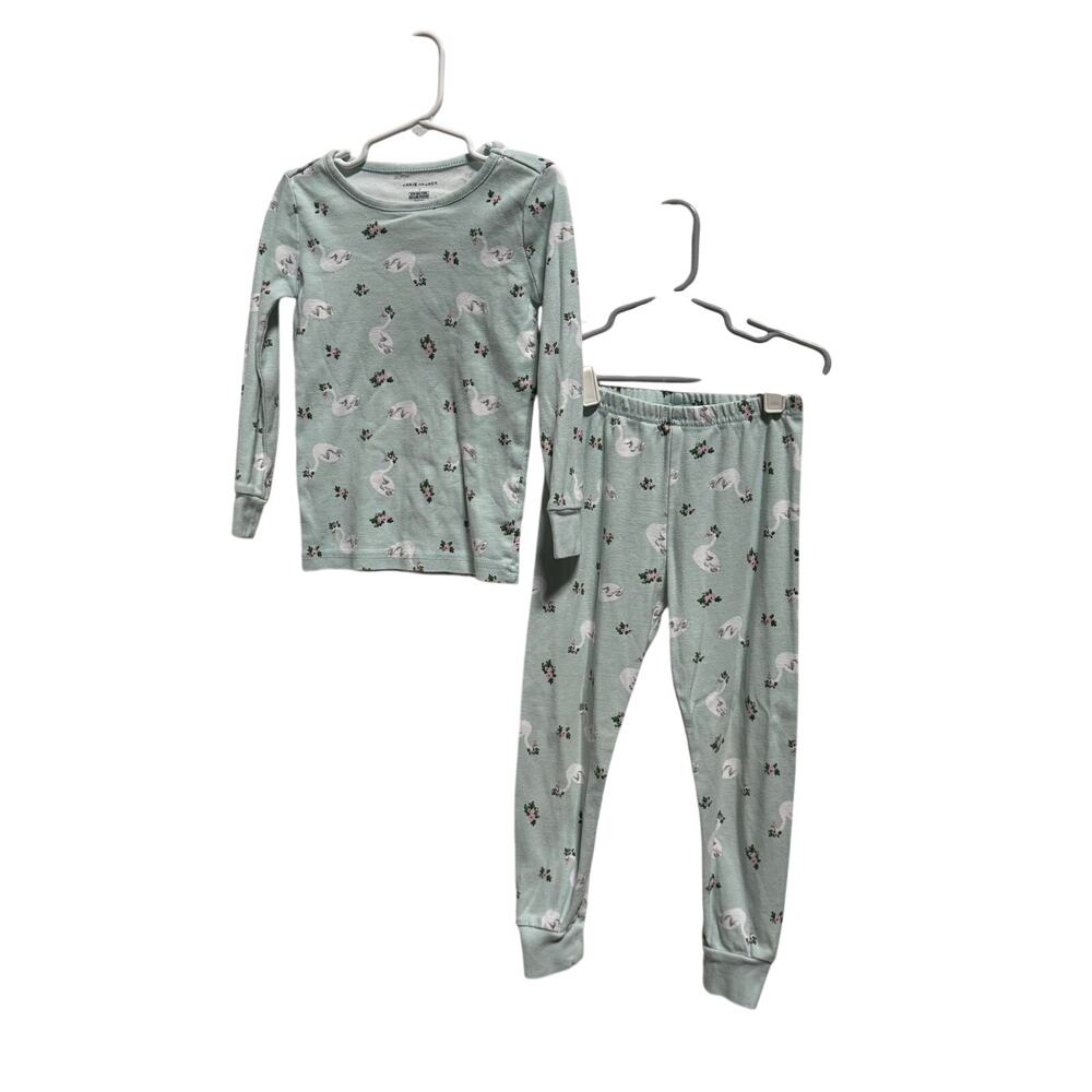 Janie & Janie Pajamas Girls 4 Swan Floral Print 100% Cotton